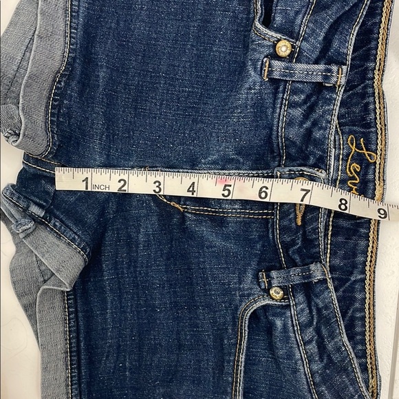 Girls Levi's Jean Shorts Distressed Gem Buttons Adjustable Waist Size 12 - Picture 9 of 15